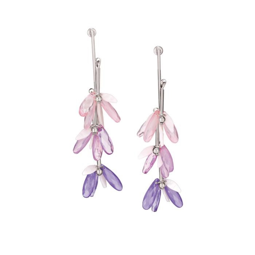 Purple Blossoms Linear Earrings